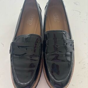 Franco Sarto Glossy Black Loafers for women